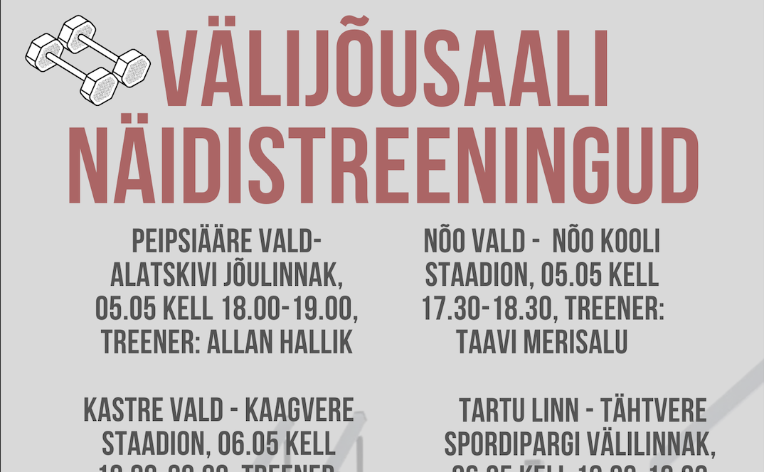 Õuekuu raames kutsume sind TASUTA välijõusaali näidistreeningutele